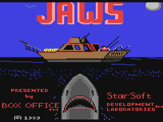 Jaws title screen for Commodore 64